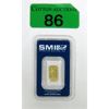 Image 1 : 1 Gram .9999 Fine Gold Sunshine Minting Bar 