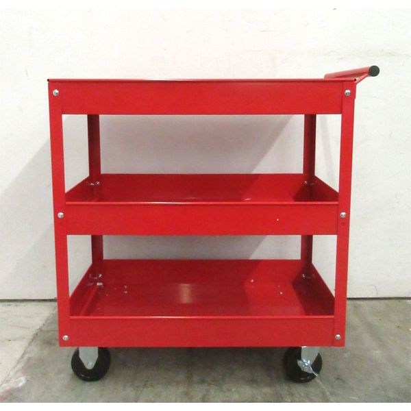 New Steel 3 Shelf Utility/Supply Cart - Red