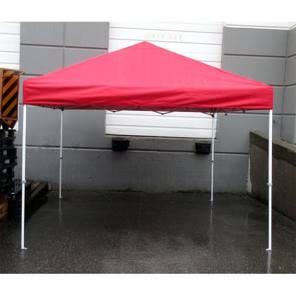 New 10' x 10' Red Pop-Up Canopy - White Frame