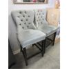 Image 1 : Pair of 27" Grey Microfiber Upholstered Bar Stools