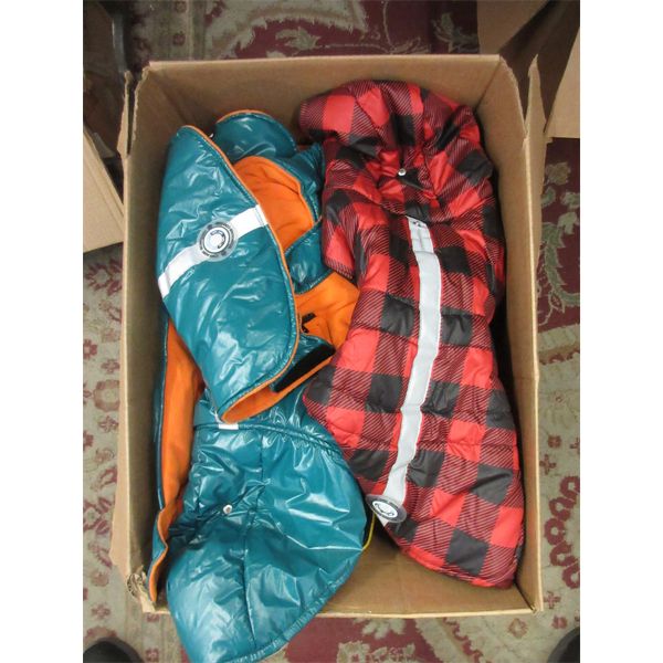 12+ Assorted Dog Coats - Variety of Sizes