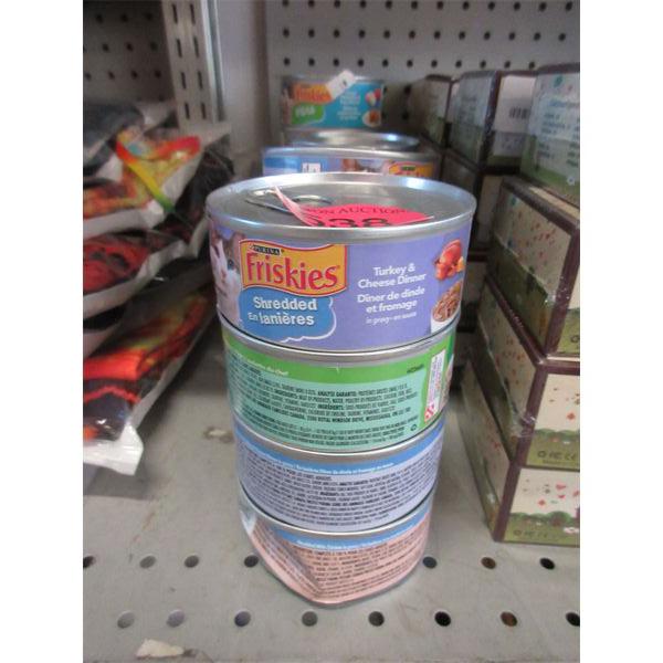 17 Dented Cans of Assorted Friskies Cat Food 