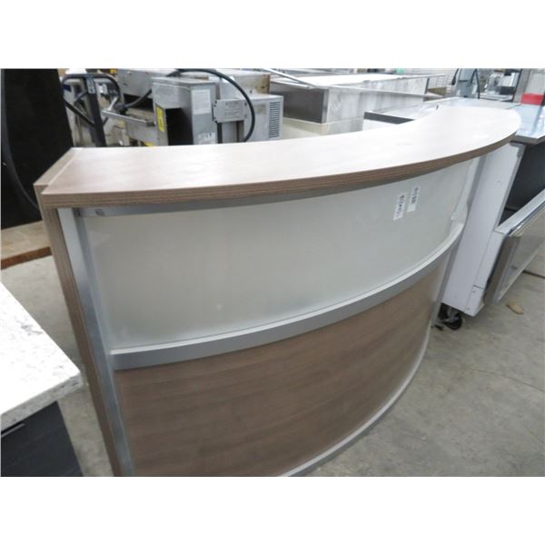 6' Contemporary Curved Service Bar/Hostess Station w/Opaque Glass