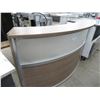 Image 1 : 6' Contemporary Curved Service Bar/Hostess Station w/Opaque Glass
