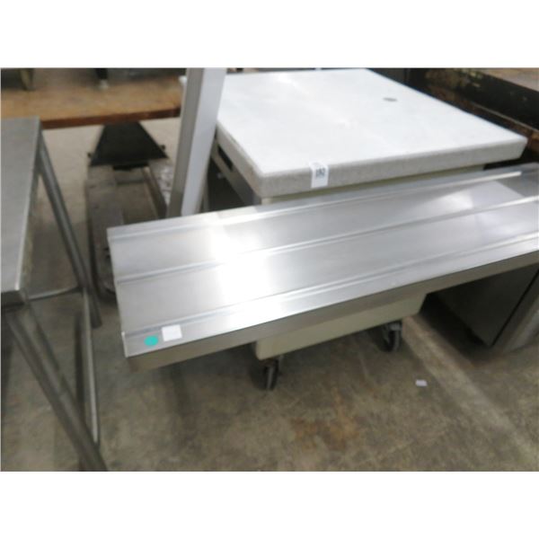 Corian Rolling Hostess/Cashier Station w/Tray Slide