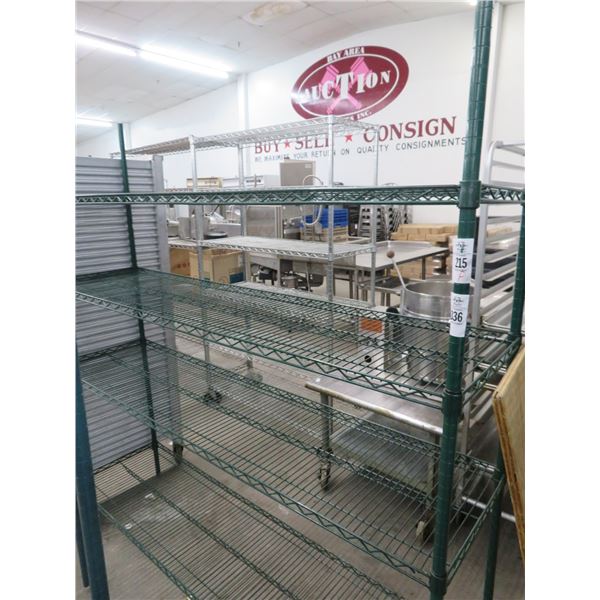 Green Metro Coated 4 Shelf Storage Rack