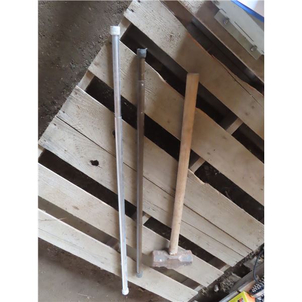 shower rods and sledge hammer