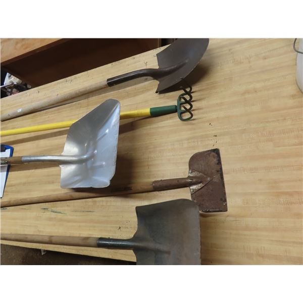 shovel, spade, claw, rake and ice scraper