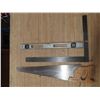 Image 1 : square, saw, and level