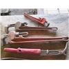 Image 3 : assorted tools - pipe wrenches, nail puller, bolt cutter, etc.