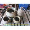 Image 1 : 3 decorative plant pots and matching jug (jug chipped at base)