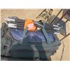 Image 5 : tote of camping supplies - folding chair, tent, camp stove, etc.