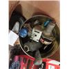 Image 3 : Box of Assorted Auto Parts (Spark Plug Wires, Bearings, etc.)