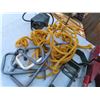 Image 3 : tote of clamps , saw horse brackets , rope and hooks