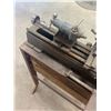 Image 4 : Metal lathe, c/w attachments, electric motor and stand - 26"W - work space 14" - Sears Roebuck