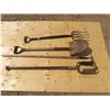 Image 3 : spade, hoe, pitch fork, post hole auger