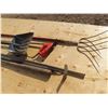 Image 3 : pitch fork ball bat, weed trimmer, hoe