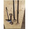 Image 2 : two pitch forks  spade and brush