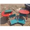 Image 1 : Camping outdoor package: Coleman camp stove, 2 folding beach chairs, 2 folding patio tables, 1 plast
