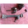 Image 2 : boat anchor, bench vise, and trailer jack