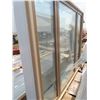 Image 1 : NEW 3 pane bay window in frame (side windows open with screen) - frame opening: 72"H x 84"W x 12"D