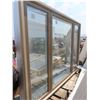Image 3 : NEW 3 pane bay window in frame (side windows open with screen) - frame opening: 72"H x 96"W x 12"D