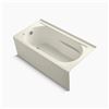 Image 1 : Kohler Devonshire 60" x 32" alcove bath, left drain, with flange - color: biscuit
