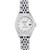 Image 2 : Rolex Ladies Quickset Stainless Steel Silver Diamond Bezel Datejust Wristwatch