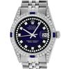 Image 1 : Rolex Mens Stainless Steel Diamond Lugs Blue Vignette And Sapphire Datejust Wris