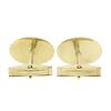 Image 3 : Mens Vintage 14k Yellow Gold Oval Grooved Lines Polished Finish Swivel Cufflinks