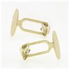 Image 5 : Mens Vintage 14k Yellow Gold Oval Grooved Lines Polished Finish Swivel Cufflinks