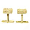 Image 5 : Men's Solid 14k Yellow Gold Nugget Textured Polished Finish Square Cuff Links
