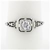 Antique Art Deco 18k Gold 0.38 ctw European Diamond Open Filigree Engagement Rin