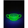 Image 2 : Very Nice Vintage Uranium Glass Sugar Bowl. Approx. 7" L w/ Handles