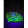 Image 2 : Beautiful Vintage Art Deco Style Uranium Glass Oval Bowl. Approx. 10" x 8" x 3" H