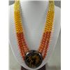 Image 2 : Vintage Multi-Strand Pendant Multi-Colour Amber Beads Necklace. Approx. 23" L