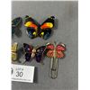 Image 3 : 4 Vintage Butterfly Brooches & 1 Paperclip Butterfly
