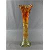 Image 1 : Stunning Vintage 13" H Irridescent Marigold Carnival Glass Vase