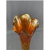 Image 2 : Stunning Vintage 13" H Irridescent Marigold Carnival Glass Vase
