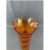 Image 2 : Gorgeous 11" H Vintage Gold Carnival Art Glass Flare Rim Vase