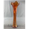 Image 1 : Beautiful 12" H Vintage Fenton/Carnival Irrescent Amber Colour Glass Vase