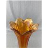 Image 2 : 12" H "Plume Panel" Marigold Fenton/Carnival Glass Vase