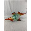 Image 2 : Beautiful Chalet Glass Bowl w/ Flame Colour Accents. Widest Length Is 18" L