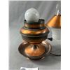 Image 3 : Copper Table Lamp w/ Glass Chimney - 12" Tall