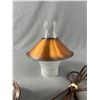 Image 4 : Copper Table Lamp w/ Glass Chimney - 12" Tall