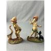 Image 2 : RARE Antique Set of European Resin Type Hand Painted Figures - Approx 4.5" Tall