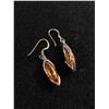 Image 2 : Genuine Amber Sterling Silver Earrings