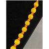 Image 2 : Antique Murano Yellow Glass Bead Necklace w/ Orange Spacers. Approx. 20" Long