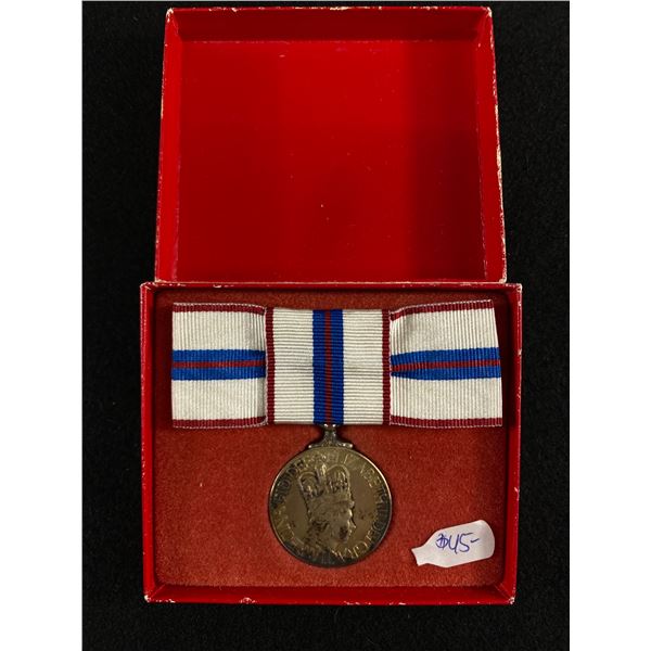 1952-1977 Canada Queen Elizabeth Sterling Silver Medal In Original Presentation Box