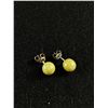 Image 1 : Pair Of Sterling & Jade Vintage Stud Earrings